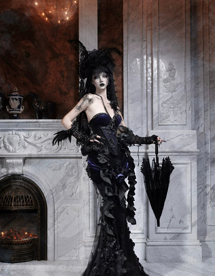 Rhinestone Velvet Gothic Corset