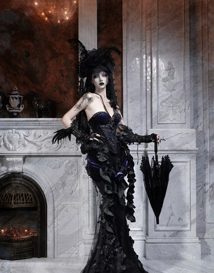 Rhinestone Velvet Gothic Corset