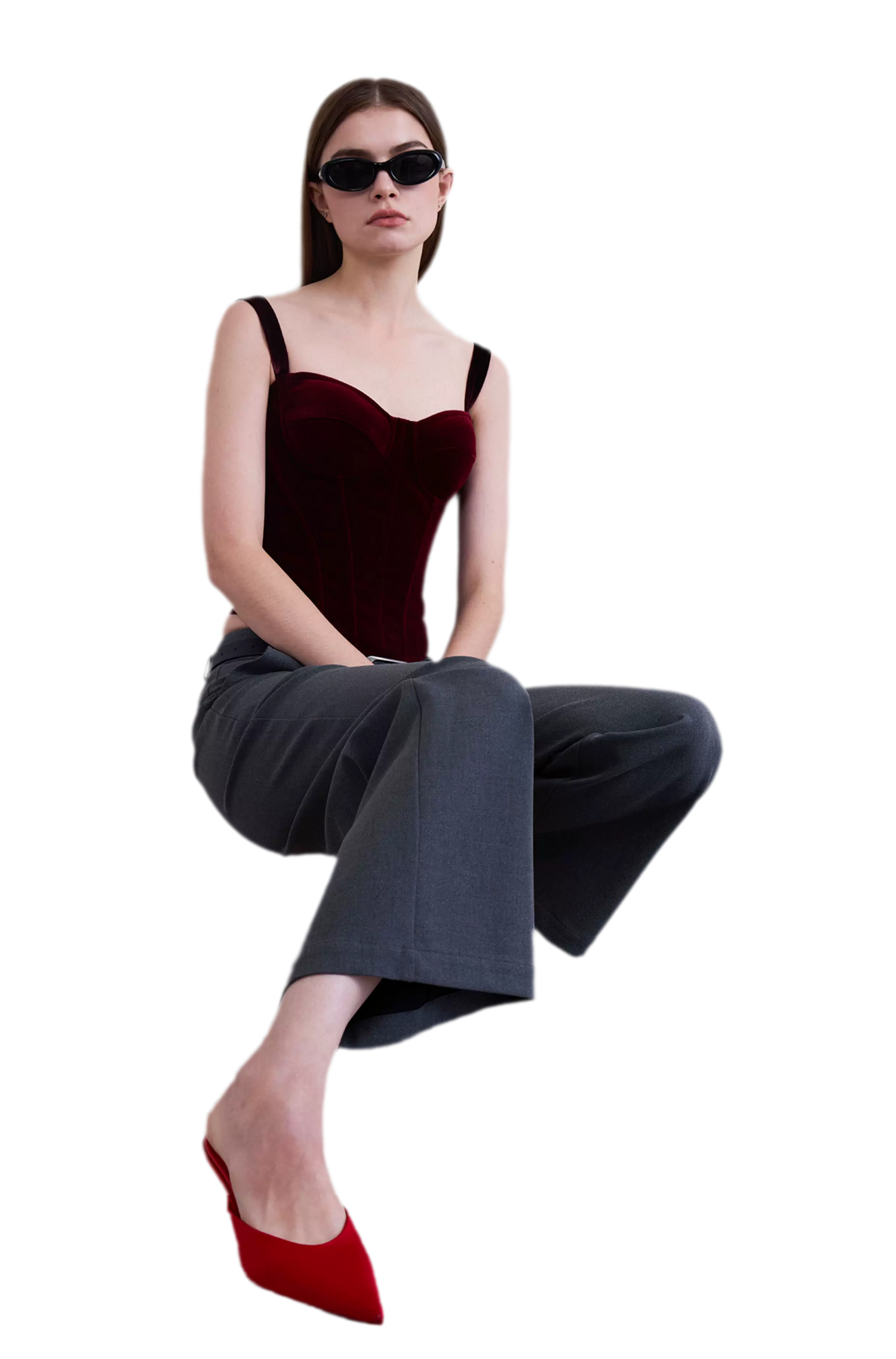 Velvet Boned Corset Top