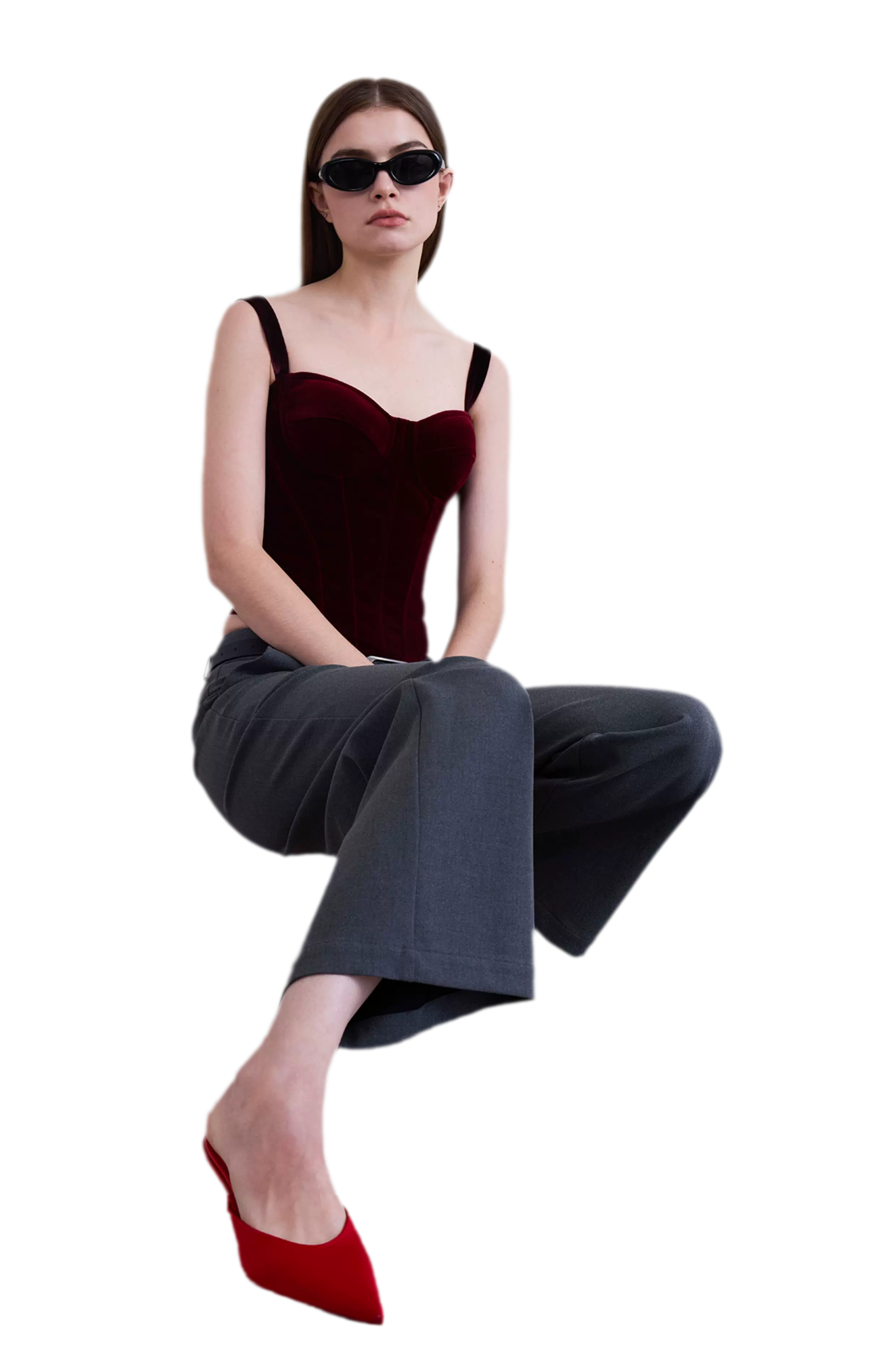 Velvet Boned Corset Top