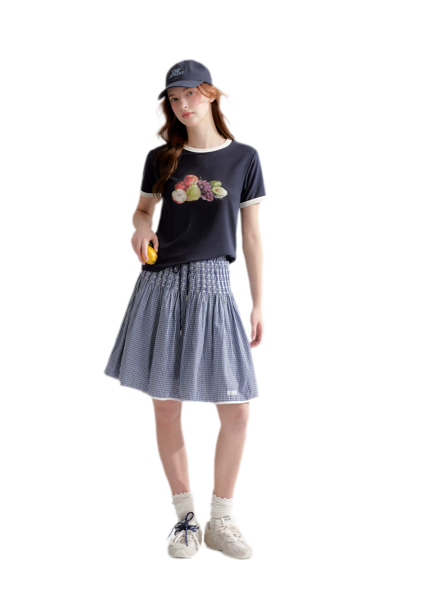 Rhinestone Fruit Print Tee