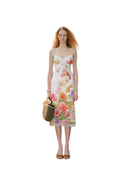 Hand-Painted Floral Camisole Dress
