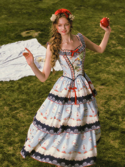 Printed Ruffle Tiered Dress