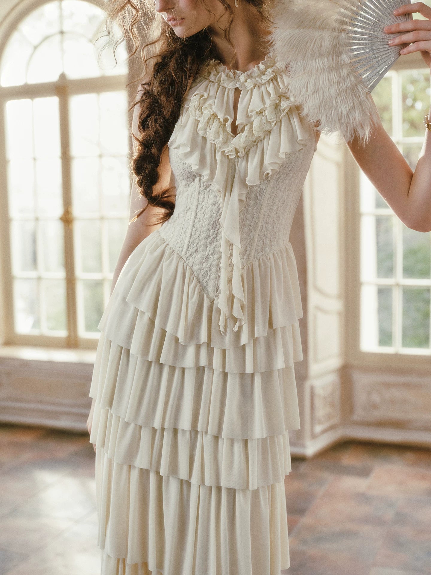 Ruffled Corset Fishbone Dress