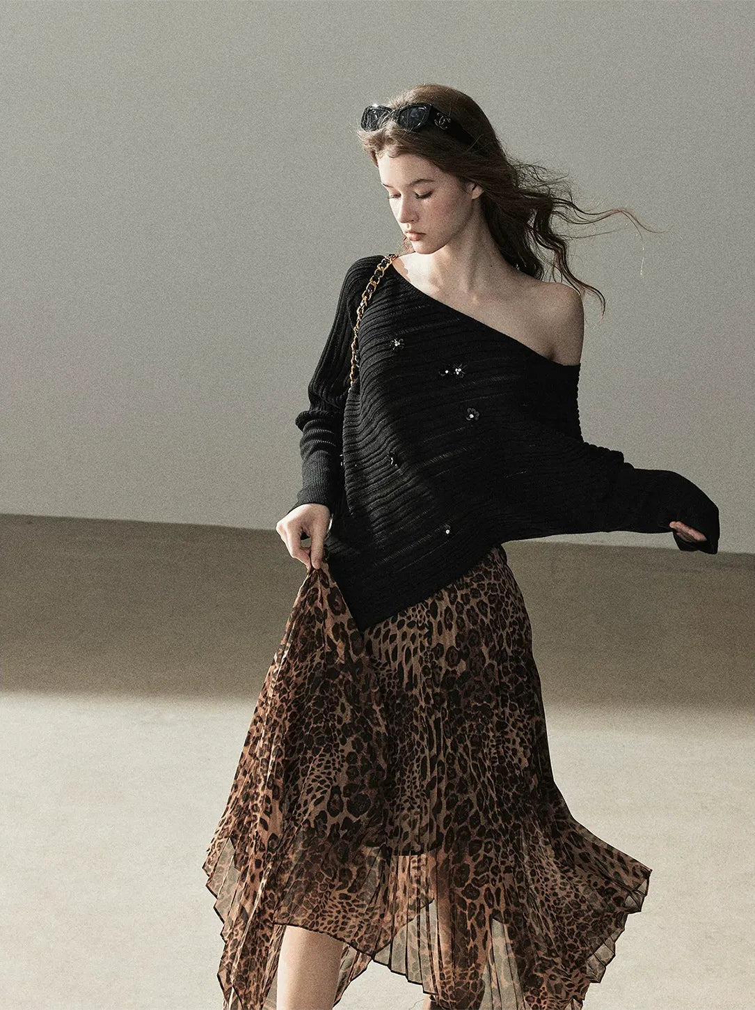 Asymmetric Cutout Relaxed Knit Top
