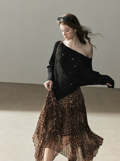 Asymmetric Cutout Relaxed Knit Top