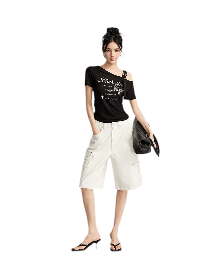 Wide-Leg Cargo Shorts