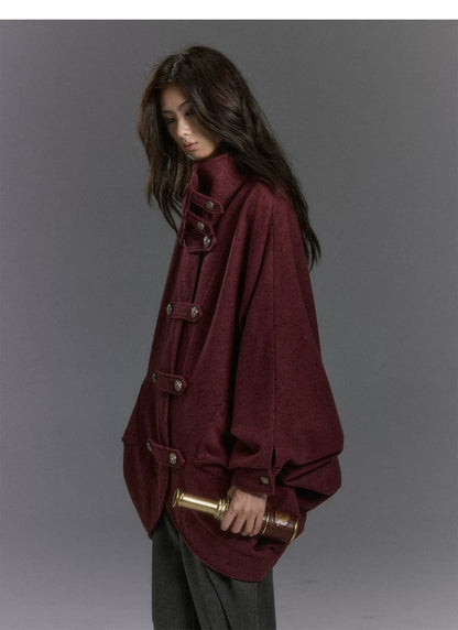 Double-Sided Batwing Wool Coat