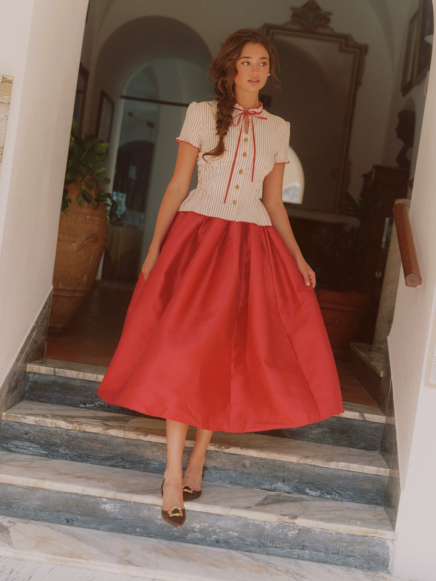 Vintage Striped Cotton Dress