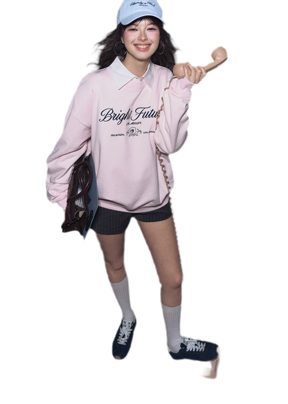 Embroidered Graphic Crewneck Sweatshirt