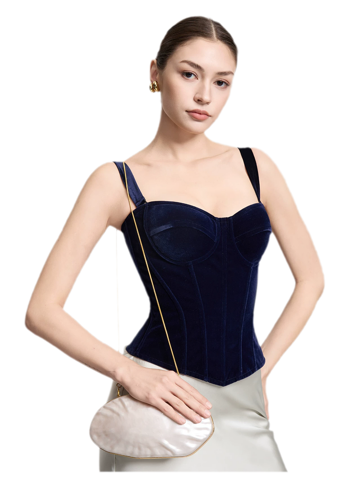 CORSELET Velvet Boned Corset Top – view 2