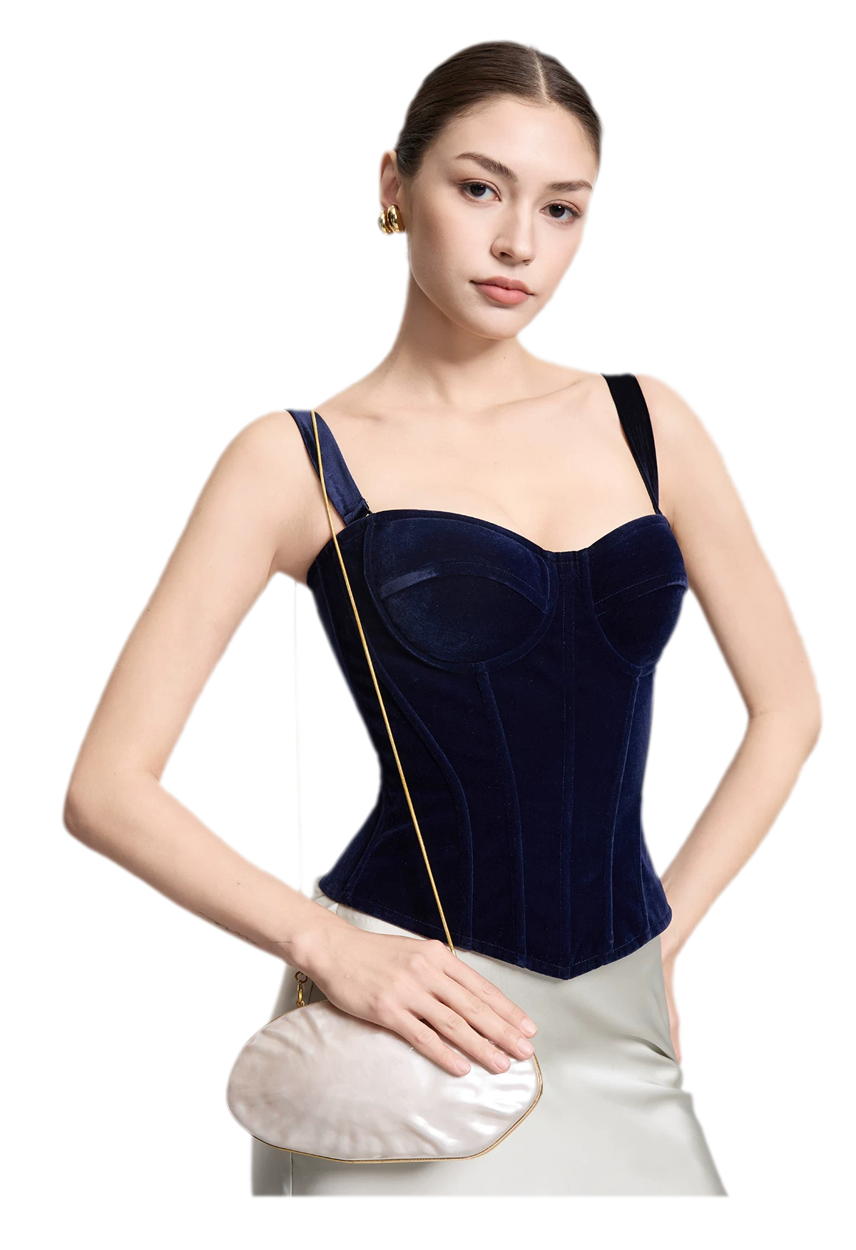 Velvet Boned Corset Top