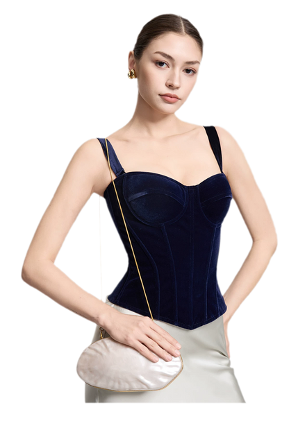 Velvet Boned Corset Top