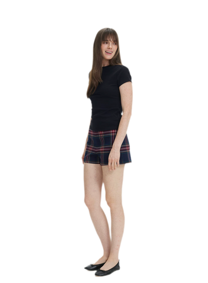 Vintage Plaid Low-Rise Bottoms
