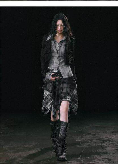 Faux Layered Patchwork Shirt