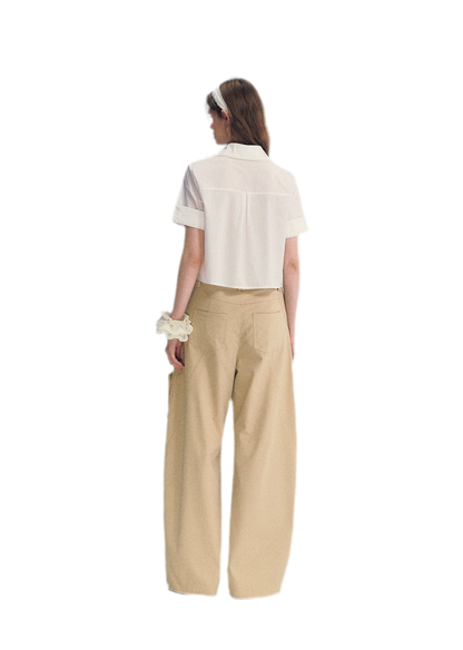 Deconstructed Curved Cargo Pants