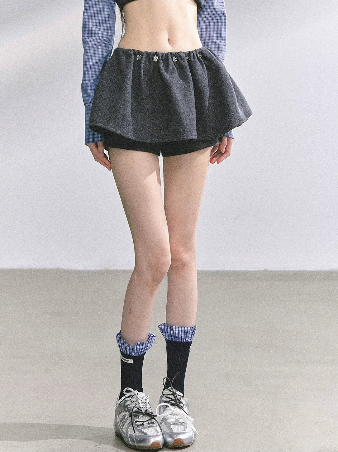 Wool Balloon A-Line Skirt