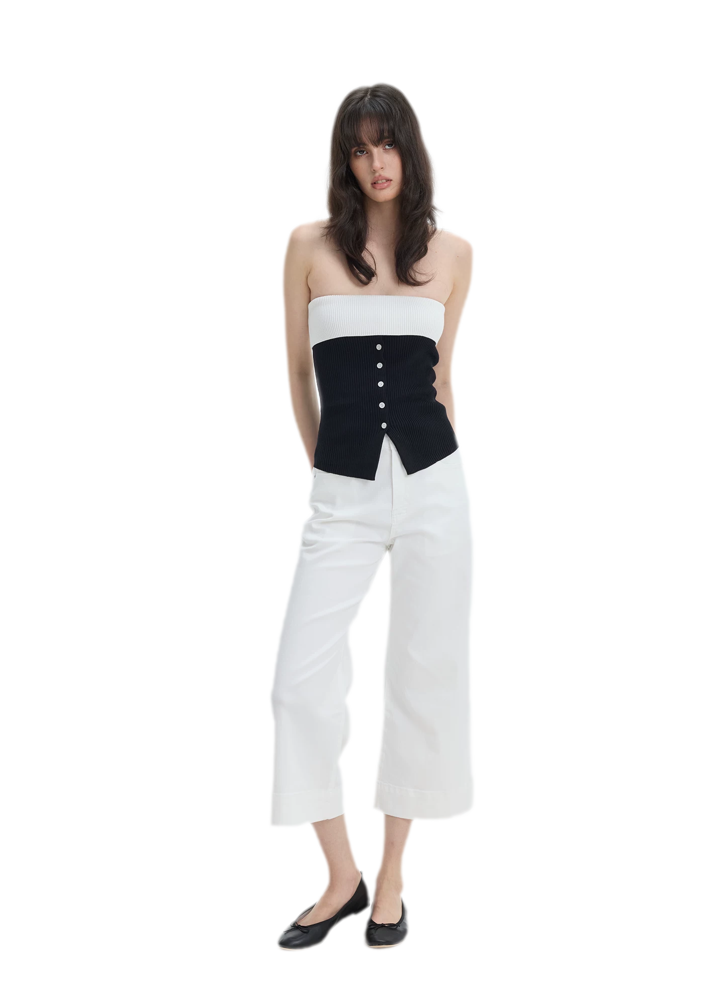 French Colorblock Bandeau Top