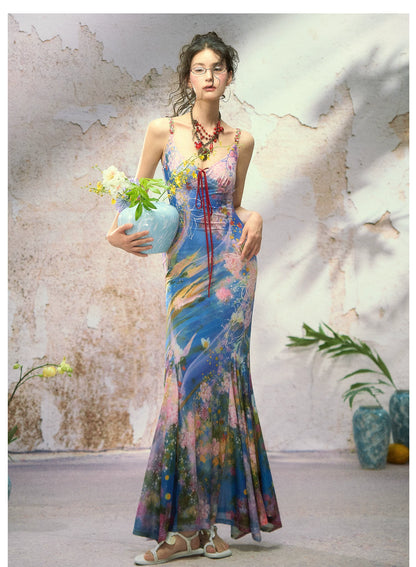 Water Life Series Printed Camisole Dress