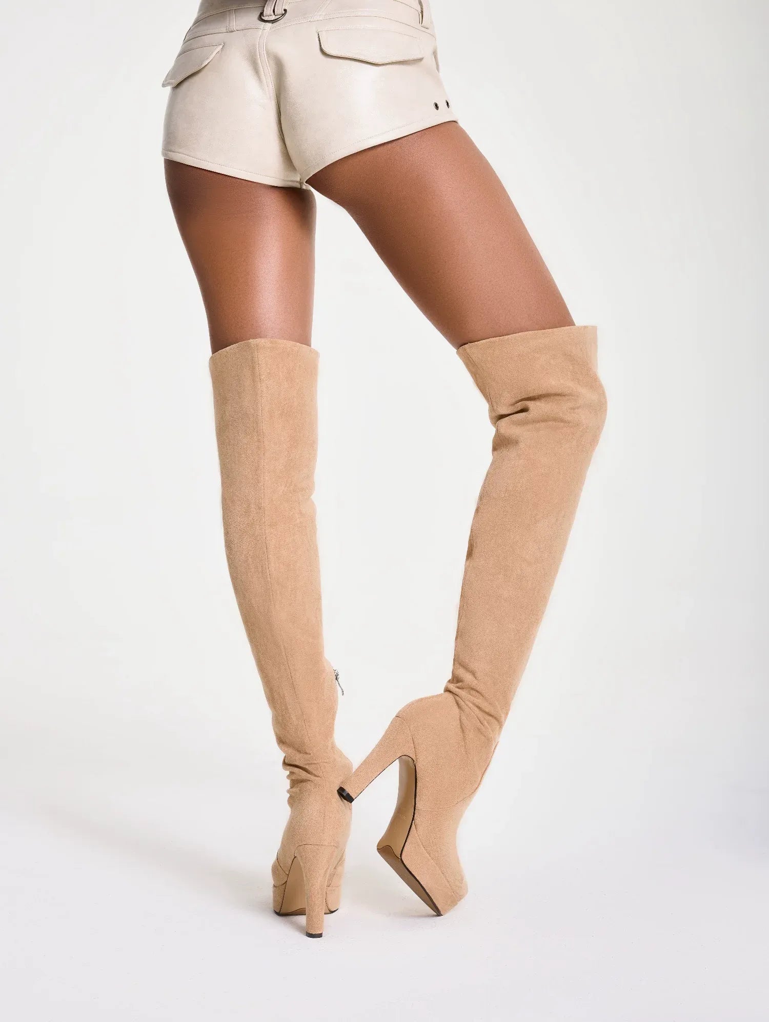 Suede Slouchy Over-Knee Boots