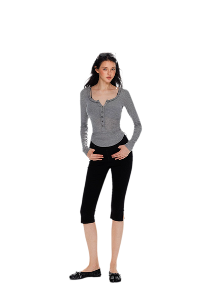 Lyocell Ruched Long Sleeve Top
