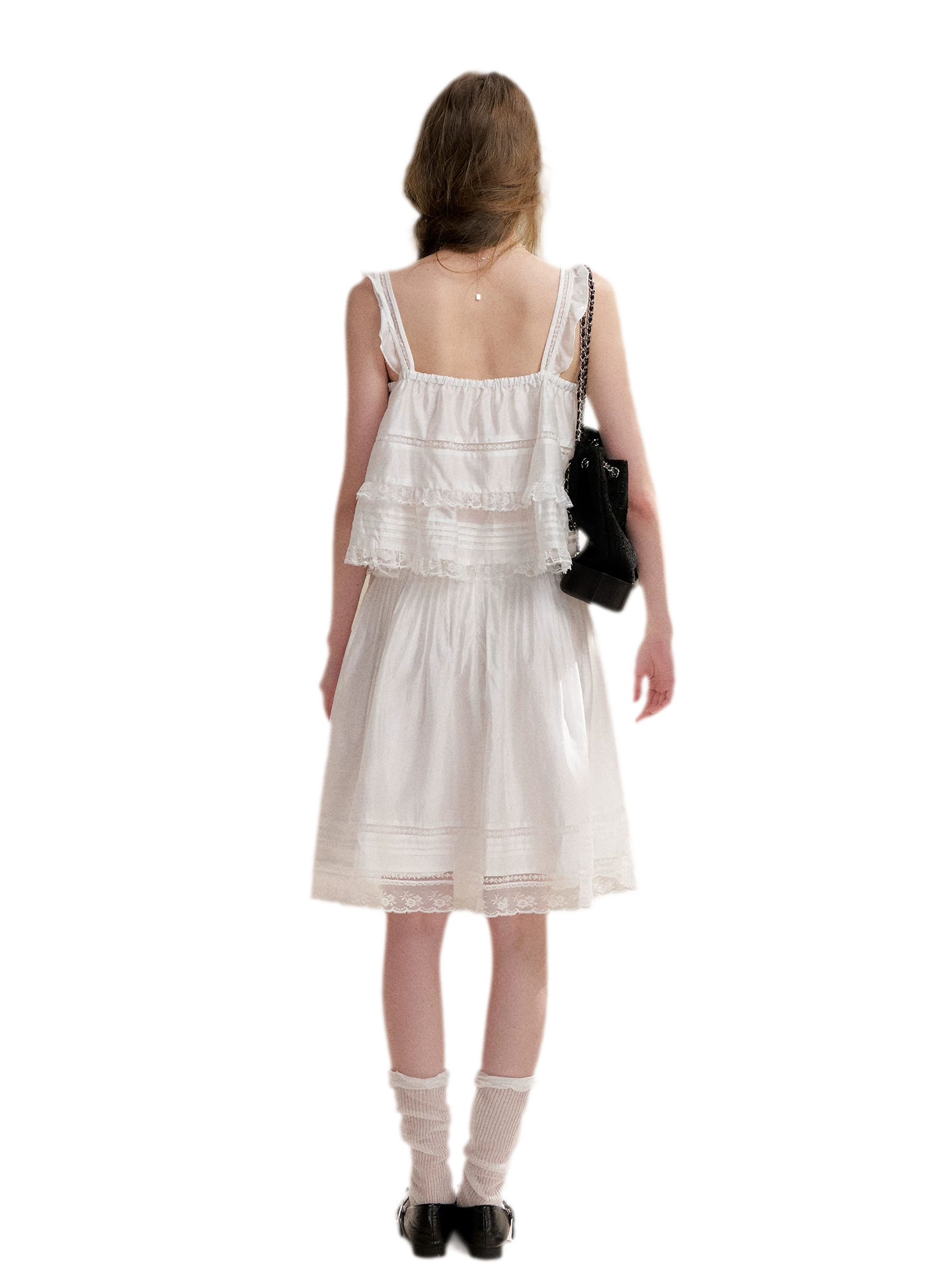 Lace Edge Camisole and Skirt Set