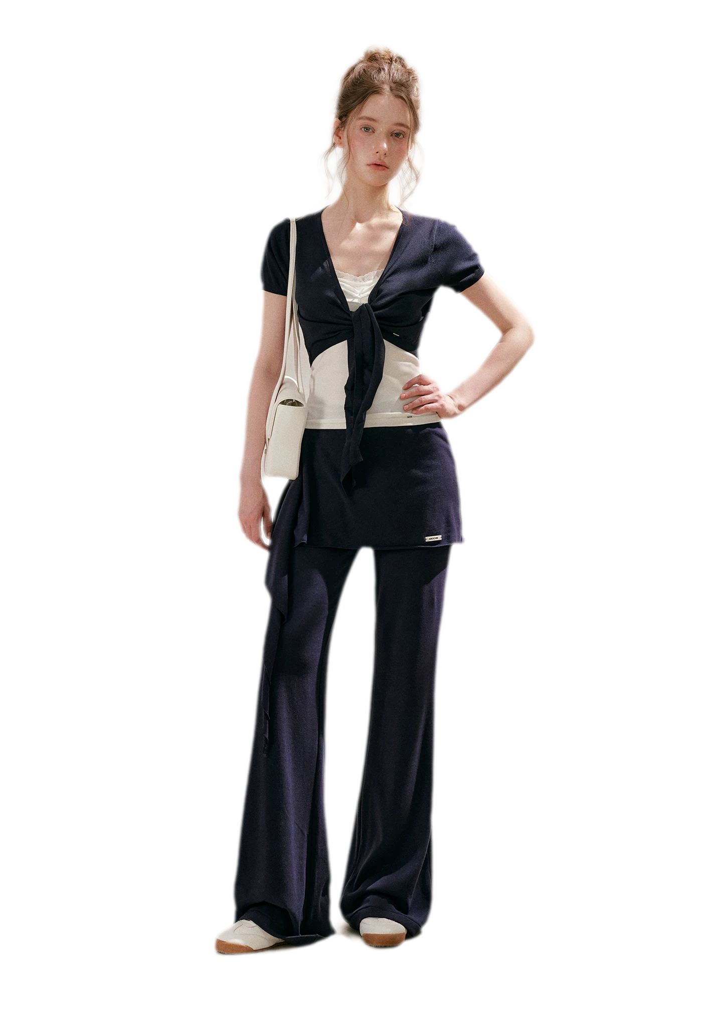 Sportique Cropped Knit Cardigan