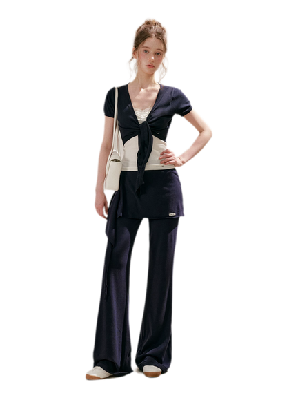 Sportique Cropped Knit Cardigan