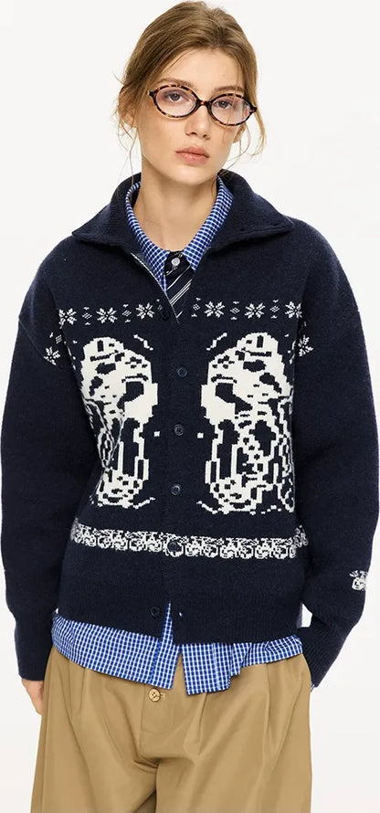 Fair Isle Relaxed Cardigan Sweater