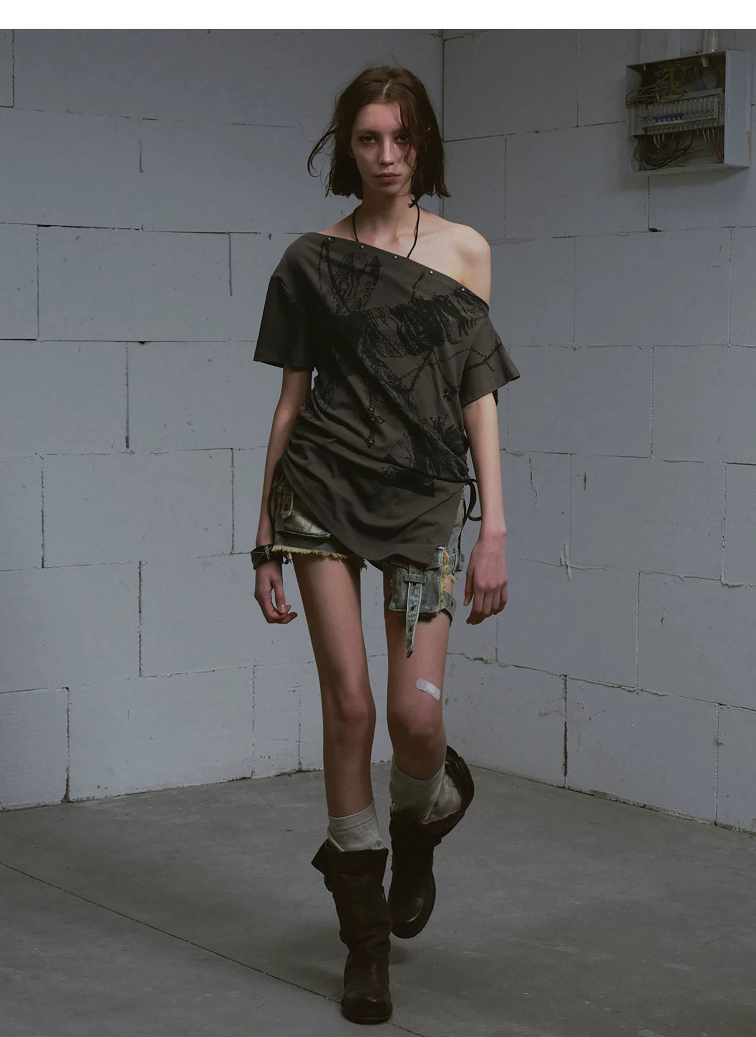 Distressed Punk Shoulder Tee