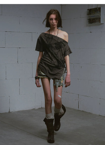 Distressed Punk Shoulder Tee