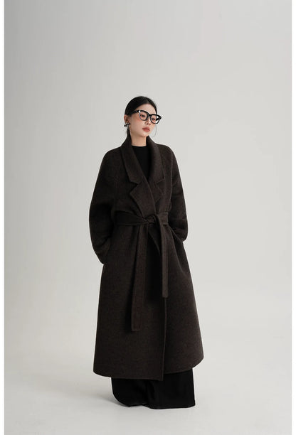 Wool Shawl Collar Wrap Coat