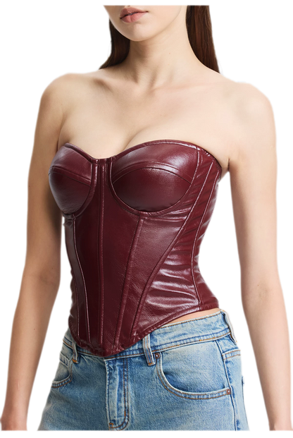 Raphael PU Corset Top