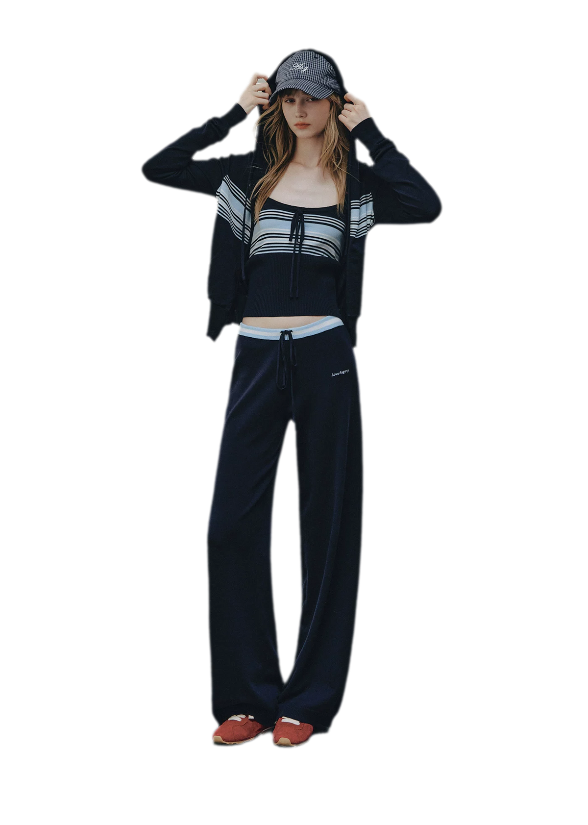 Striped Hooded Three-Piece Set