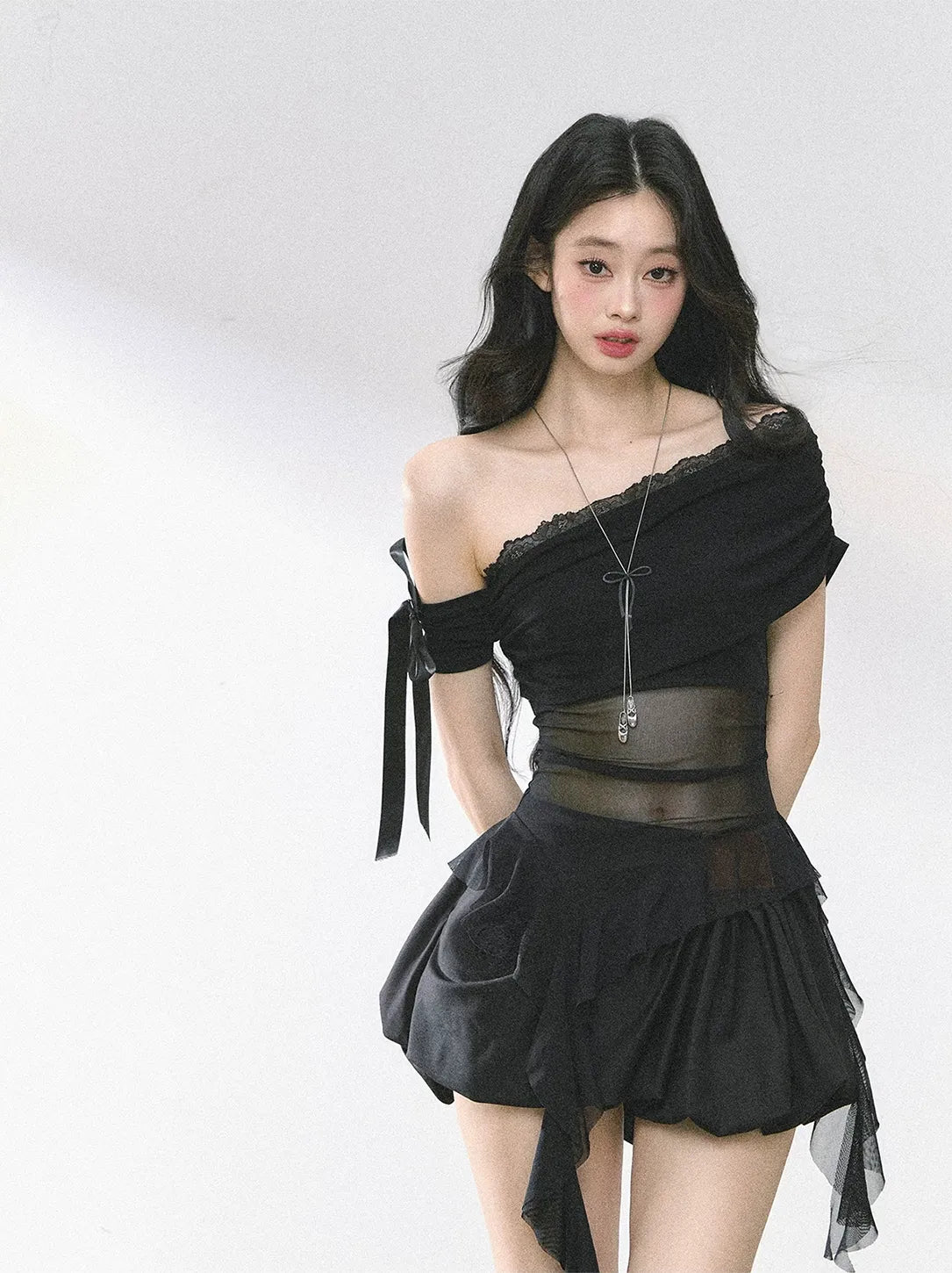Sheer Off-Shoulder Tee