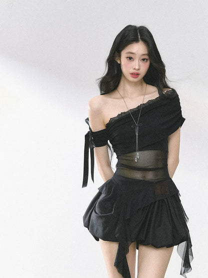 Sheer Off-Shoulder Tee