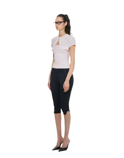 Bare-Feel Slit Capri Pants