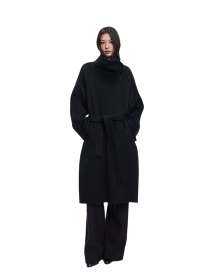 Double-Faced Wool Belted Coat