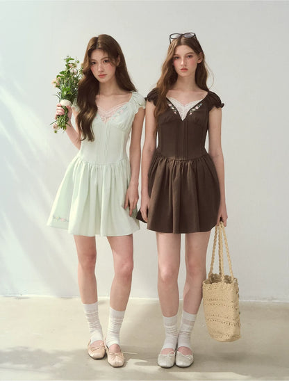 Lyocell Embroidered A-Line Dress