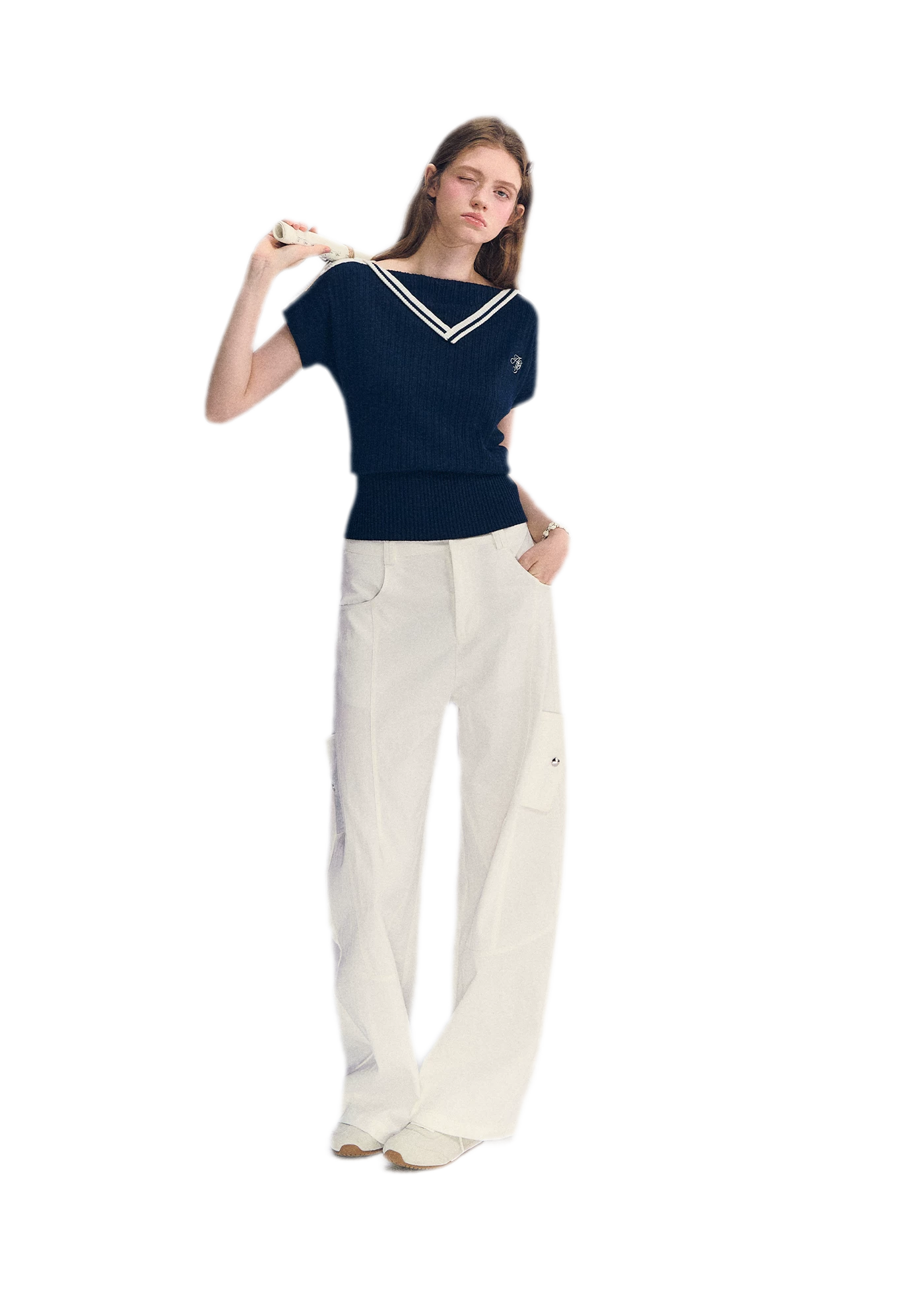 Contrast Trim Knit Top
