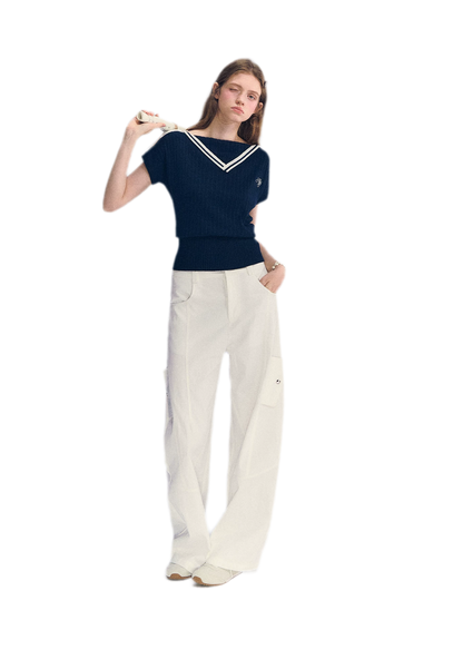 Contrast Trim Knit Top