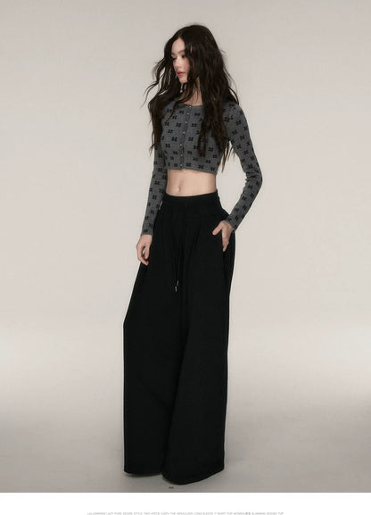Jacquard Cropped Knit Set