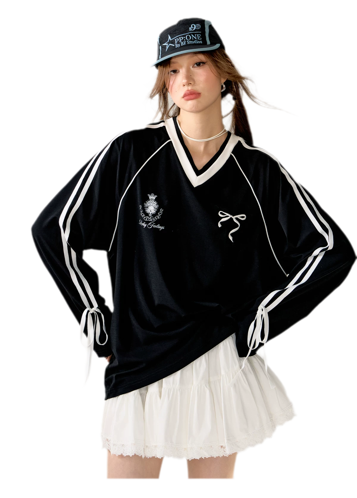 Blokette Jersey V-Neck Set
