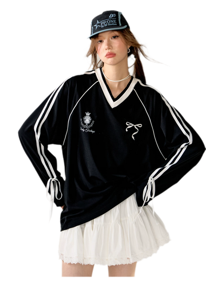 Blokette Jersey V-Neck Set