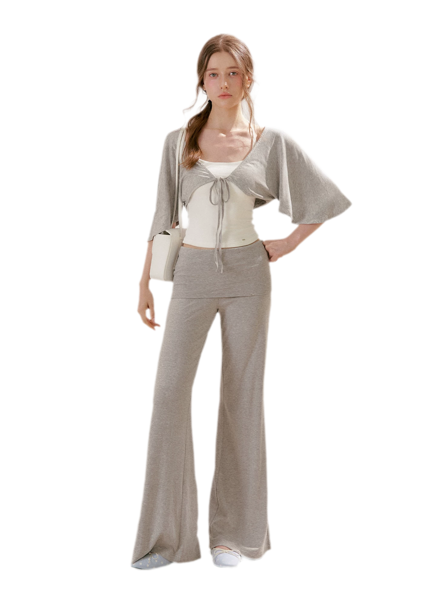 Airy Cloud Feel Halter U-Neck Vest and Batwing