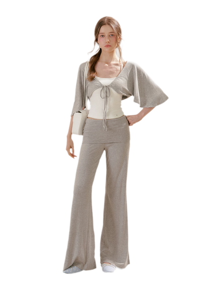 Airy Cloud Feel Halter U-Neck Vest and Batwing