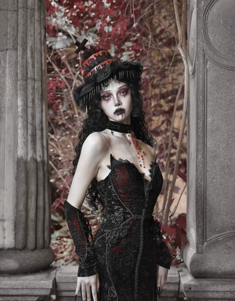 Velvet Gothic Mermaid Dress