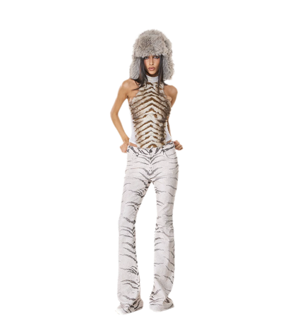 Gilet dos nu en fourrure dégradée