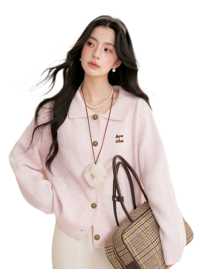 Wool Blend Collared Knit Set