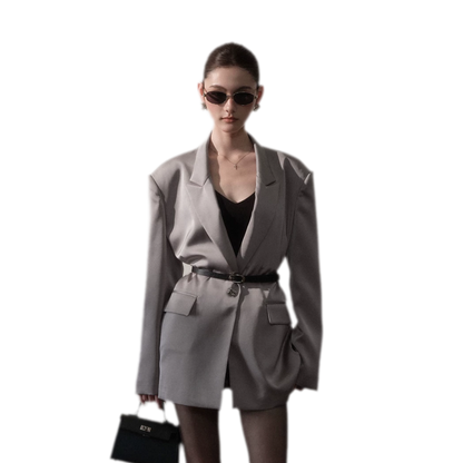 Satin Sash Relaxed Blazer